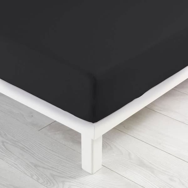 Drap housse - DOUCEUR D'INTERIEUR - 160 x 200 cm - Enhetsjersey - Färg Kolfärgad - 2 personer