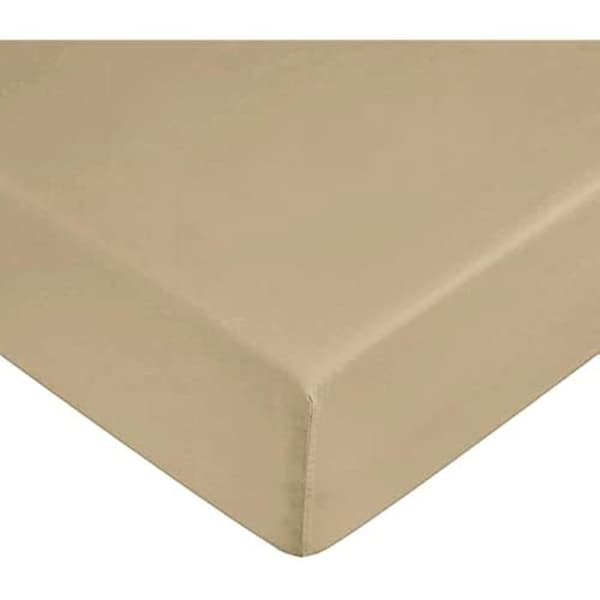 Taupe mikrosatin underlakan för 135/140cm säng - BL BELUM - Mått 140x200cm + 30cm mössa