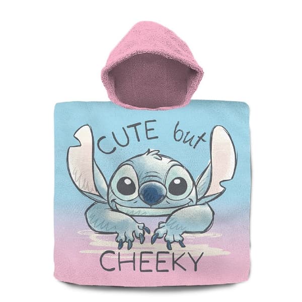 Disney Stitch Bath Poncho 60x120 cm Pink/Blå