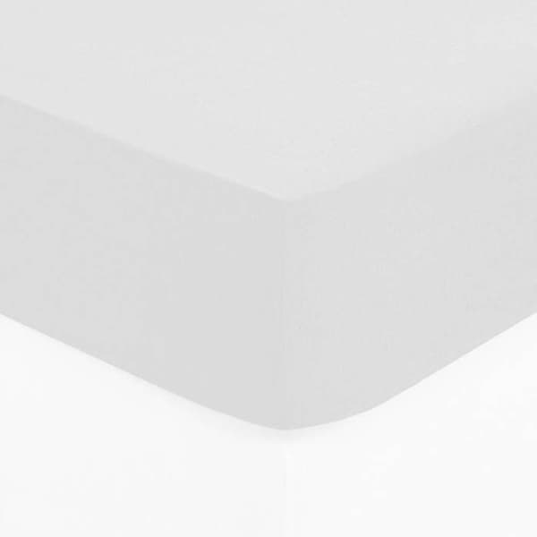 Drap-housse - ATMOSPHERA - Vit - 140x190 cm - Huvud H30 cm - 100% Bomull