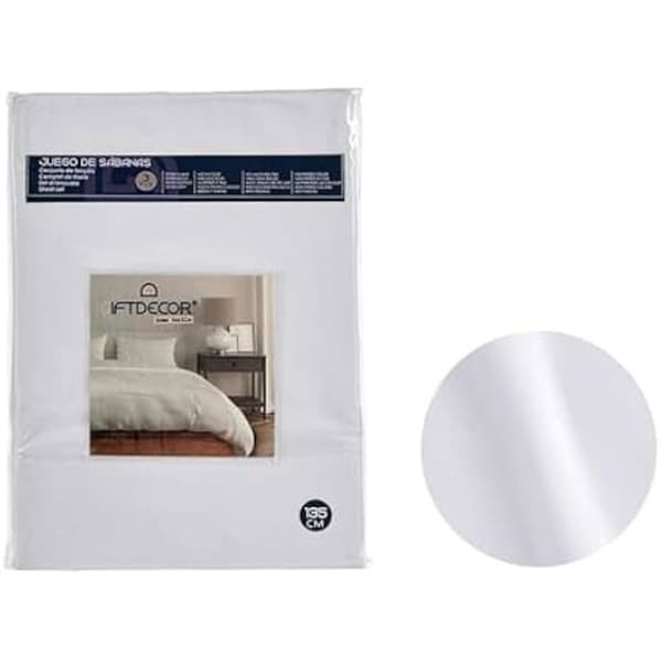 Vitt sängset för 135 cm säng - Presentdekor - 3 st