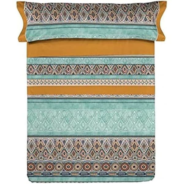 Bäddset - LOIS - Nodin - Tryckt mönster - 50% bomull, 50% polyester - Kompatibel med madrasser på 25 till 30 cm