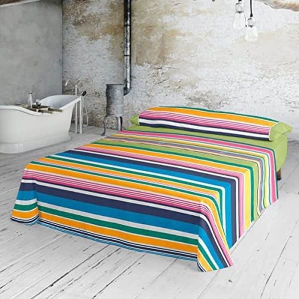 Bäddset - LOIS - Frida - Tryckt mönster - 50% bomull, 50% polyester - Kompatibel med madrasser på 25 till 30 cm