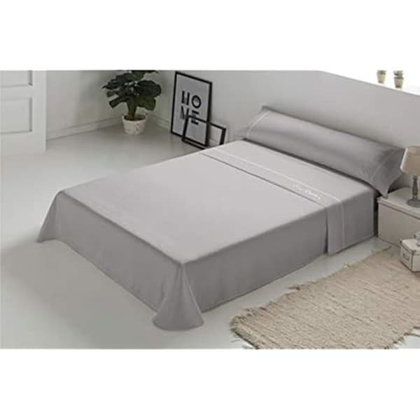 Pierre Cardin Arcadia 100% bomull sängset för 160 cm säng - Grå - Vanlig - Tvättbar