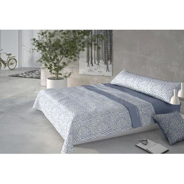 Sängset - PIERRE CARDIN - Coralina marmor - Blå - 150 cm