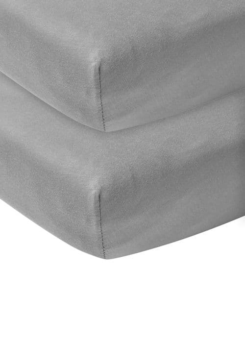 Meyco Baby Uni drap-housse berceau - paket med 2 - jersey - grå - 40x80/90cm