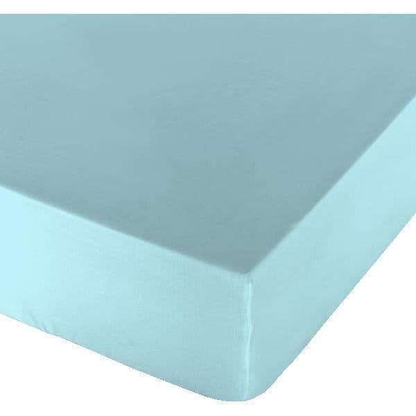 Drap housse - Naturals - Blå - 100 x 200 cm - Naturlig - Enfärgad