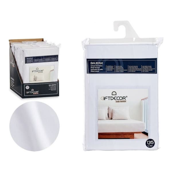 bundplastik Hvid - UK dobbeltseng (135 x 200 cm)