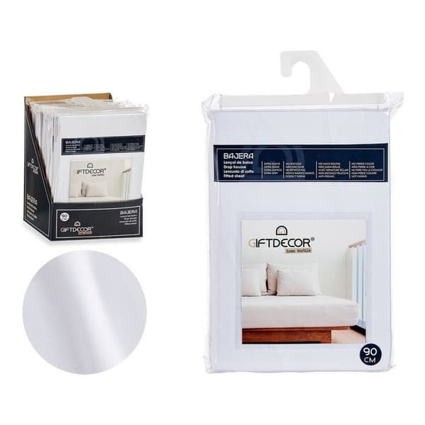 bundplastik Hvid - UK dobbeltseng (135 x 200 cm)