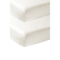 Miniatyrbild 1 av 4: Meyco Baby Uni underlakan till spjälsäng - paket med 2 - jersey - offwhite - 60x120cm