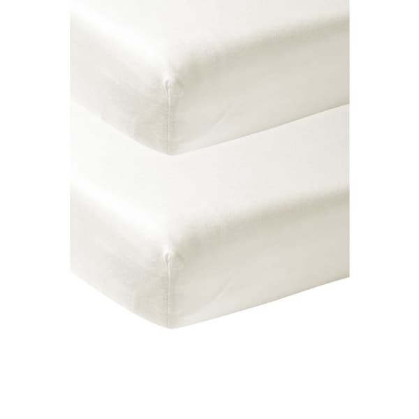 Meyco Baby Uni underlakan till spjälsäng - paket med 2 - jersey - offwhite - 60x120cm