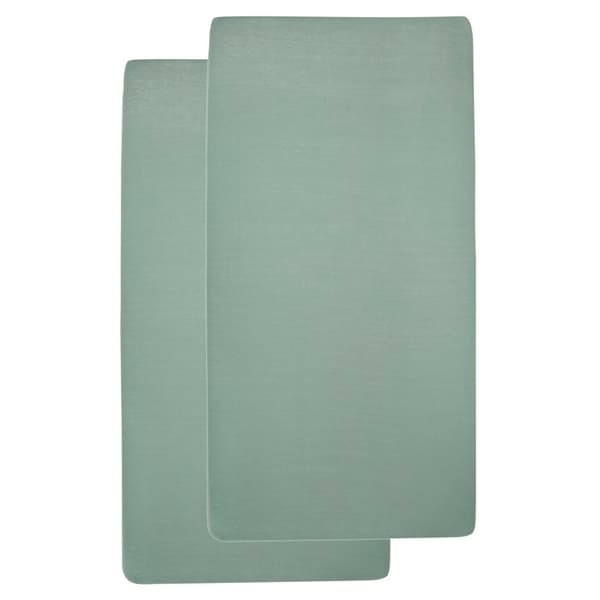 Meyco Baby Uni drap-housse berceau - paket om 2 - jersey - sten grön - 40x80/90cm