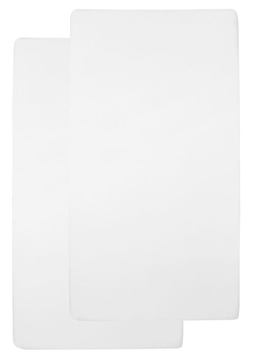 Meyco Baby Uni drap-housse till spjälsäng - paket med 2 - jersey - vit - 60x120cm