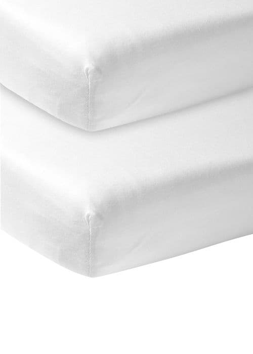 Meyco Baby Uni drap-housse till spjälsäng - paket med 2 - jersey - vit - 60x120cm