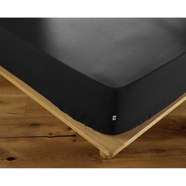 Drap housse 100% bomull 57 trådar 140 x 190 cm väck 30 cm AMBRE färg Truffe