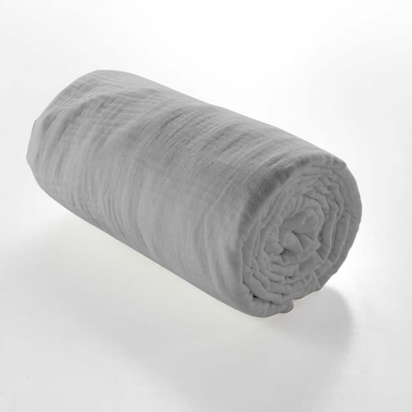 Drap housse 2 personer 160 x 200 cm dubbelgaze bomull 57 trådar Angelia Grå