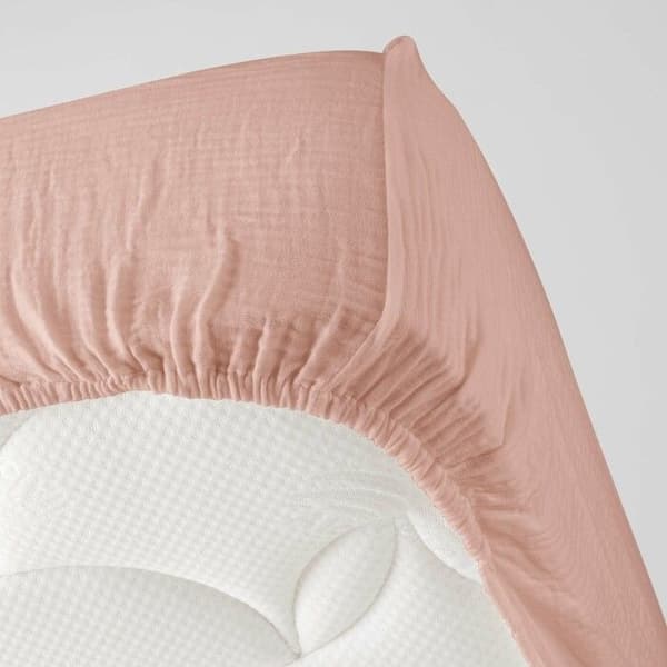 Drap housse 2 personer 140 x 190 cm dubbelgaze bomull 57 trådar Angelia Rose