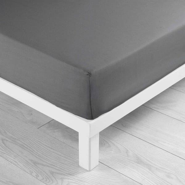 Drap Housse - LINA - 180 x 200 cm - Uni - 57 Trådar - Antracit