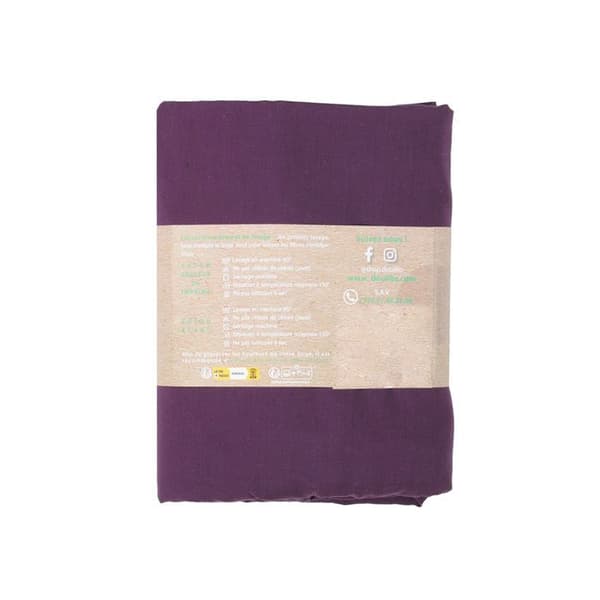 Drap housse Doulito - 160x200 cm - Tillverkad i Frankrike - Bomull - Plommon