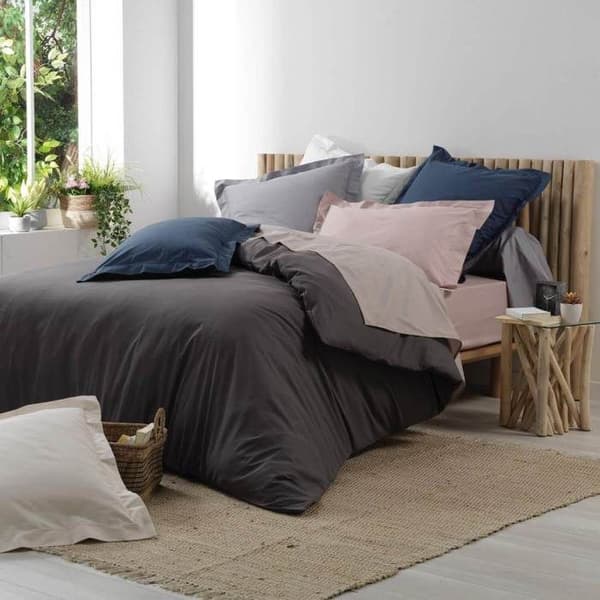 Drap housse - 90 x 190 cm - Percale - 78 trådar - Enfärgad - Natur