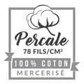 Miniatyrbild 2 av 3: Drap housse - 90 x 190 cm - Percale - 78 trådar - Enfärgad - Natur
