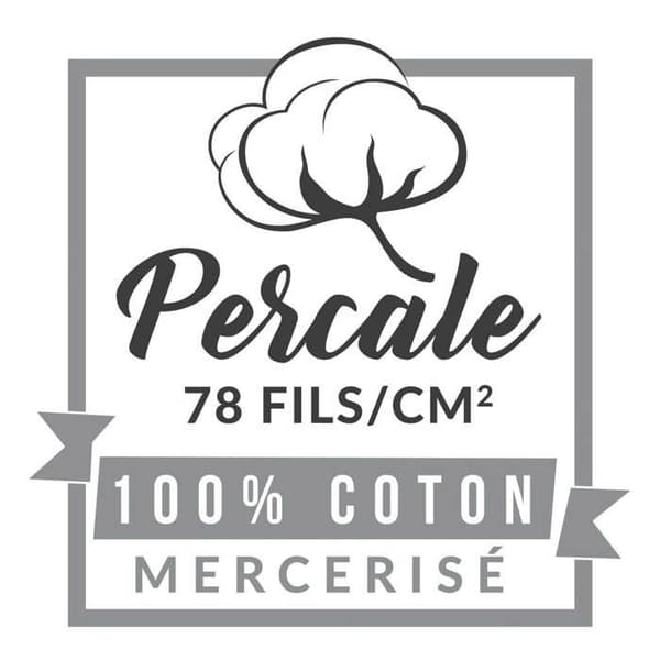 Drap housse - 90 x 190 cm - Percale - 78 trådar - Enfärgad - Natur