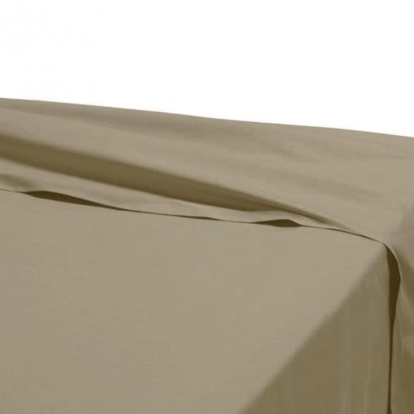 Drap plat - Tillverkad i Frankrike - 270 x 325 cm - 100% bomull - 57 trådar - Taupe