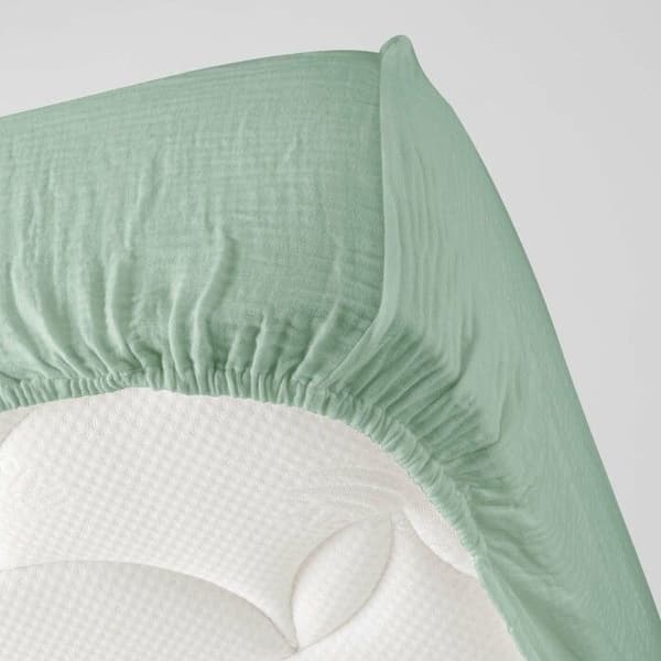 Drap housse 2 personer 140 x 190 cm dubbelgasat bomull 57 trådar Angelia Salvia
