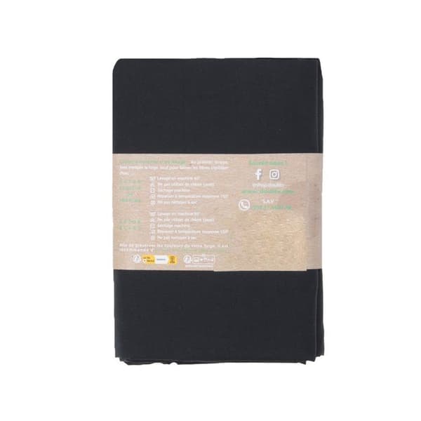 Drap housse - DOULITO - 90x200 cm - Bomull - Svart