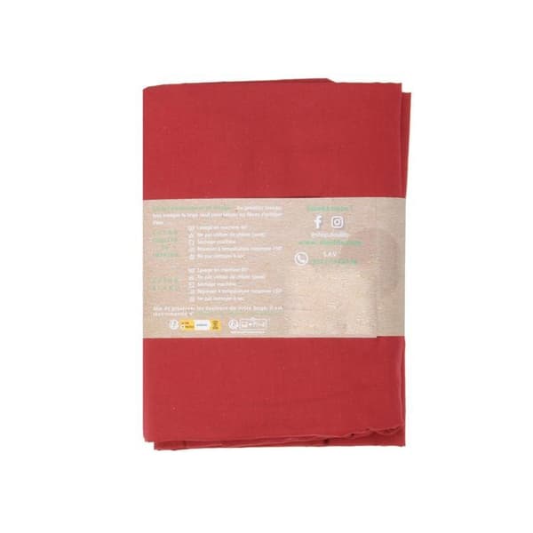 Drap housse Doulito - 90x200 cm - Tillverkad i Frankrike - Bomull - Bordeaux 90 x 200