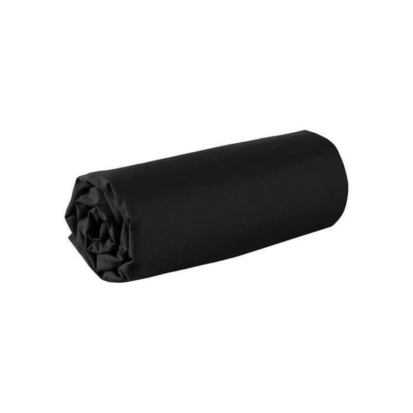 Drap housse - Tillverkat i Frankrike - 80 x 200 cm - 100% bomull - 57 trådar - Svart