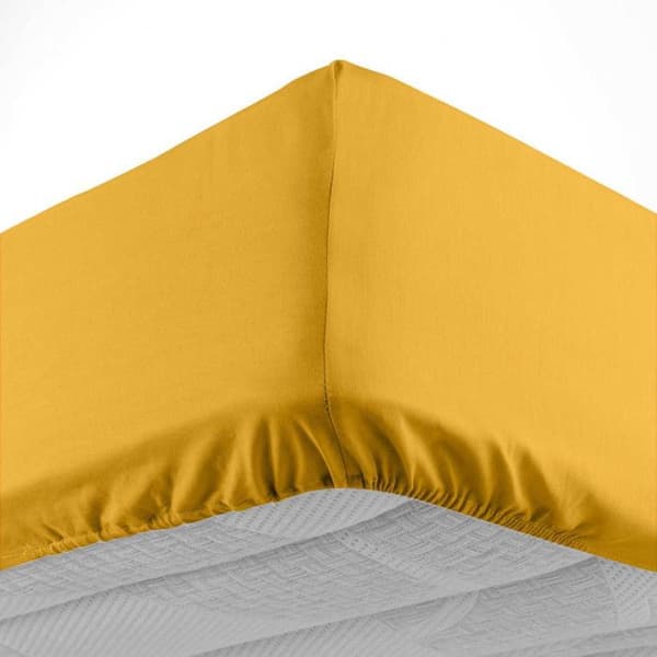 Drap Housse "Lina" 90x190cm Curry