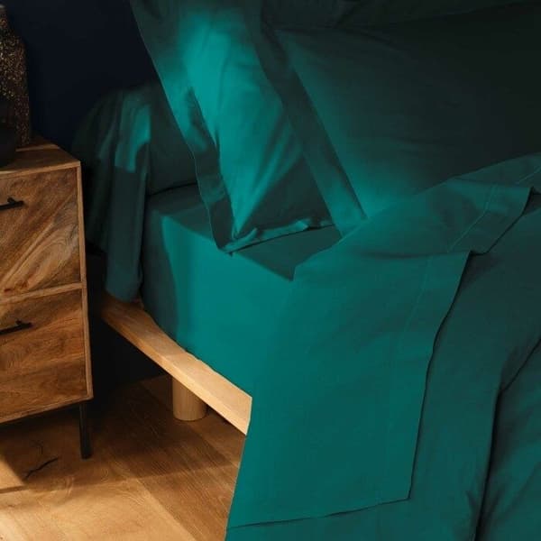 Draps hus 180x200 cm - Huv 30 cm - 100% bomull - Smaragd