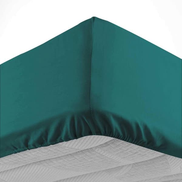 Sängöverkast 90x190 cm - 100% bomull - Gummiband 30 cm - Grön - INREDSENS MJUKHET