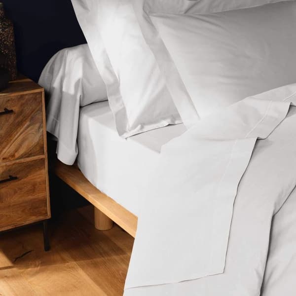 Drap housse 180x200 cm - DOUCEUR D'INTERIEUR - 100% bomull - Vit
