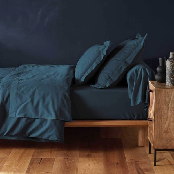 Drap housse 180x200 cm - DOUCEUR D'INTERIEUR - 100% bomull - Blå