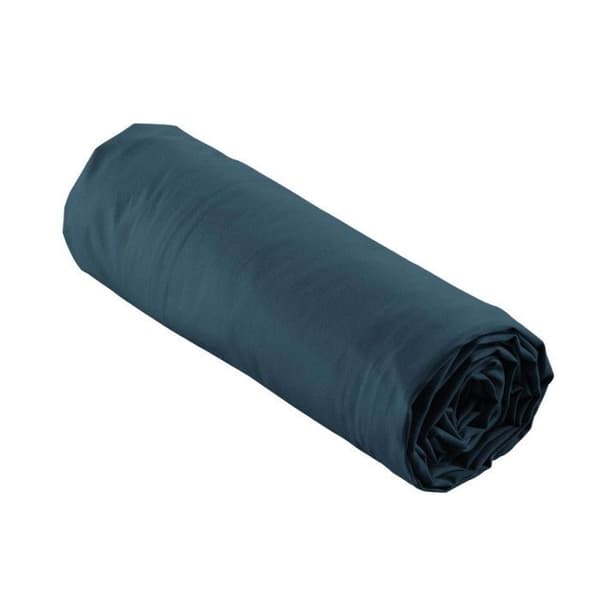 Bäddskärp 90x190 cm - Percale 100% bomull - Mörkblå - DOUCEUR D'INTERIEUR - Huvud 30 cm