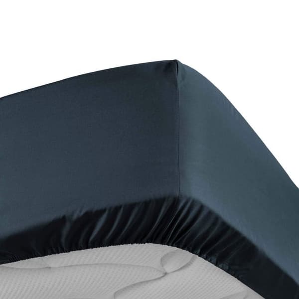 Bäddskärp 90x190 cm - Percale 100% bomull - Mörkblå - DOUCEUR D'INTERIEUR - Huvud 30 cm