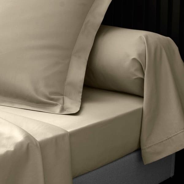 Drap hus 160x200 cm - Percale 100% bomull - Sänggavel 30 cm - Sand - INNEMJUKHET