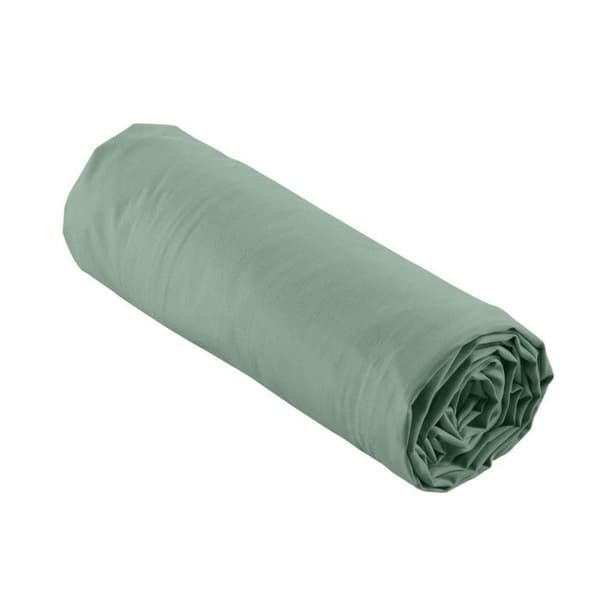 Drap housse 90x190 cm - Percale 100% bomull - DOUCEUR D'INTERIEUR - Lind - Huvud 30 cm