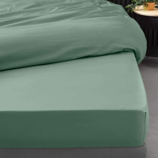 Drap housse 90x190 cm - Percale 100% bomull - DOUCEUR D'INTERIEUR - Lind - Huvud 30 cm