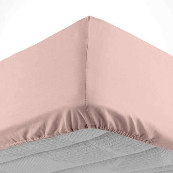 Drap housse 140x190 cm - Bonnet 30 cm - 100% bomull - Rosa