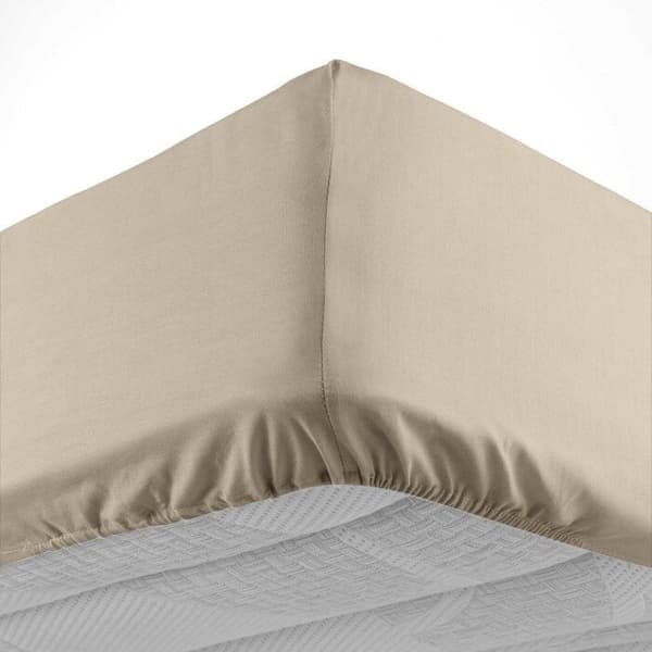 Draht påslakan 90x190 cm - Gummiband 30 cm - 100% bomull - Sand