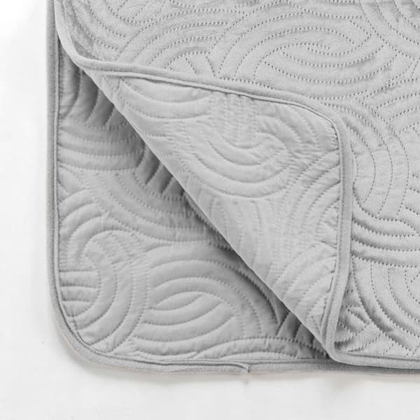 Sängöverkast - INREDSKÖN - 220x240 cm - Sammet - Grafisk relief - Grå