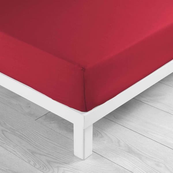 Drap hus 140x190 cm - DOUCEUR D'INTERIEUR - Bordeaux - 100% bomull - Kappa 30 cm