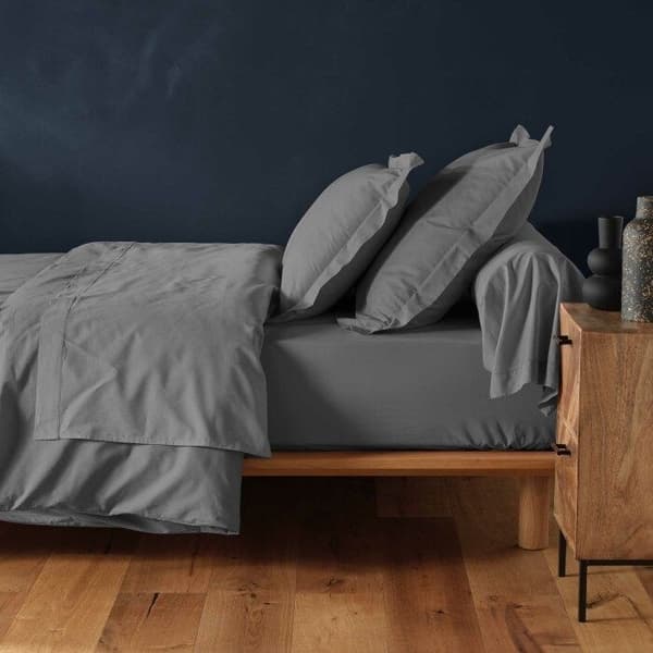 Draps för säng 160x200 cm - Muff 30 cm - 100% bomull - Antracit