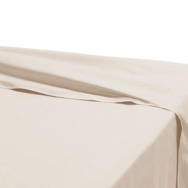 Drap plat - Tillverkat i Frankrike - 180 x 290 cm - 100% bomull - 57 trådar - Champagne