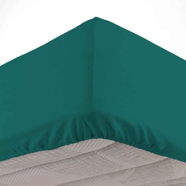 Drap Housse i Bomull "Biolina" 140x190cm Smaragd