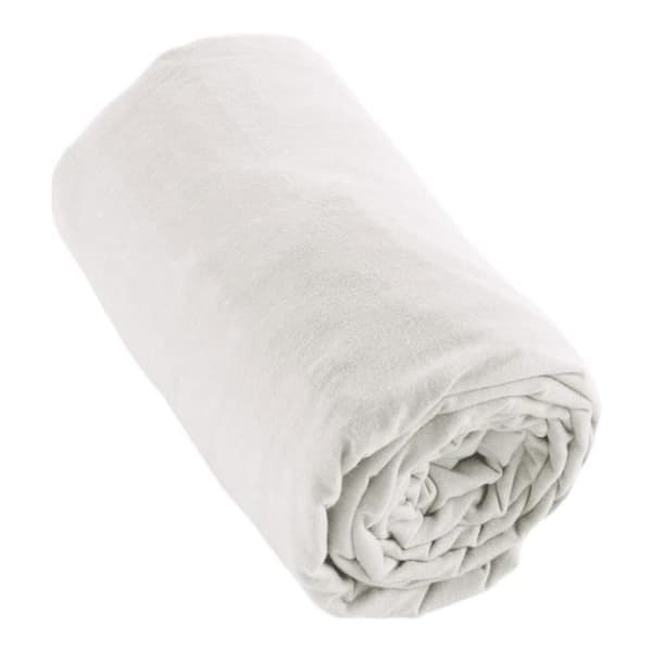 Drap housse flanell 100% bomull 140 x 190 cm CANDICE färg Snö