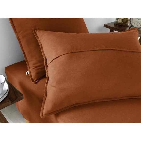 Drap housse flanell 100% bomull 90 x 190 cm CANDICE färg Tomette